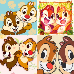 新款方钻满贴钻石画钻石绣儿童房卧室小幅动漫卡通松鼠奇奇蒂蒂