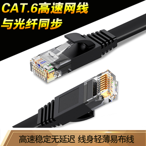 三泽六类千兆扁平网线CAT.6纯铜线 路由器电脑标准8芯宽带5米10米