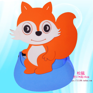 松鼠袋鼠头饰 儿童表演 道具 动物头饰 儿童面具 装扮小动物头套