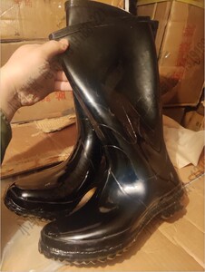 正品库存老货90年代长筒胶靴男士雨鞋防滑胶鞋男款高筒雨靴防水鞋