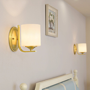 全铜壁灯简约欧式卧室床头壁灯美式客厅过道灯现代创意楼梯墙壁灯