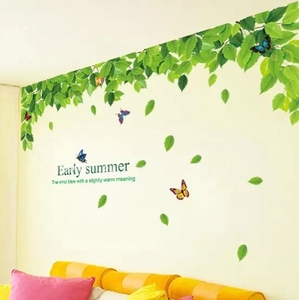 温馨绿叶墙贴纸客厅卧室床头背景墙装饰墙壁墙上自粘墙纸贴画贴花