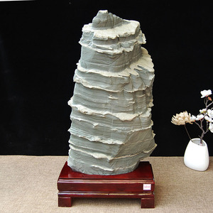 40泰山老奶奶旗舰店天猫祈福松花石奇石风水摆件天然原石观赏石客厅