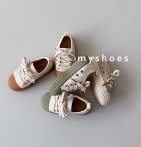 韩国童鞋代购儿童布鞋MYSHOES春季新款男女童百搭时尚休闲帆布鞋
