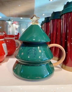 星巴克圣诞树玻璃杯