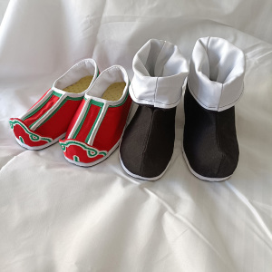 配汉服古装仿古布靴子小孩子鞋宝宝云履黑色马靴汉服鞋中国民族风