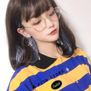 【臻蓝】鱼家*新款假发 蓬松挑染 雾霾蓝 头发 高温丝混合哑光