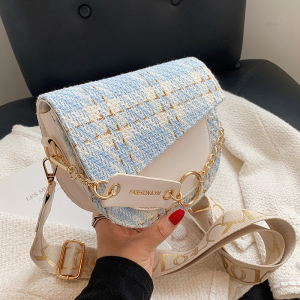 美国mk jessie轻奢包包女潮百搭宽肩带单肩斜挎包网红爆款马鞍包