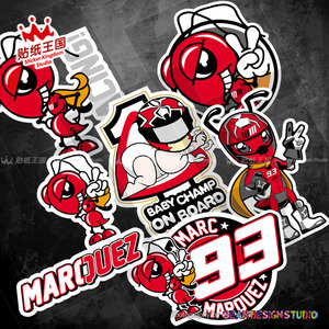 MotoGP车手本田车队93号马奎斯小蚂蚁摩托车电摩装饰贴纸反光贴18
