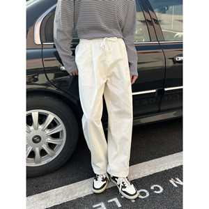 ccje休闲裤男士韩版潮流百搭直筒裤春夏季薄款日系白色男生裤子