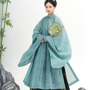 砚初坊【嘉禾】明制汉服立领大袖衫单件斜襟长衫晚明风原创女秋冬