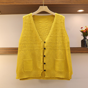 外搭纯色毛衣开衫背心女韩版镂空v领针织马甲2020秋百搭开衫上衣