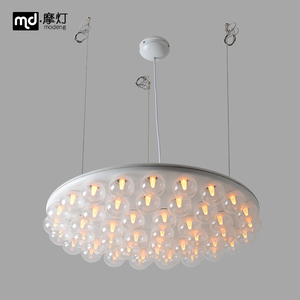 现代简约北欧风设计师卧室餐厅灯圆形玻璃泡泡球装饰吊灯创意个性