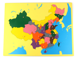 蒙台梭利蒙特梭利科学蒙氏中国地图嵌板拼图地理教具早教益智玩具