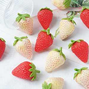 高仿真草莓模型PVC假水果草莓道具仿真小草莓水果摄影装饰道具
