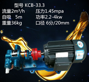 整机齿轮油泵电机组KCB220v两项机油柴油泵380V大流量高压自吸泵