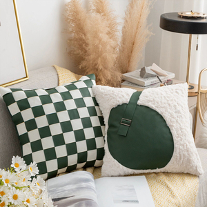 ins绿色立体花瓣花朵豪华客厅沙发艺术抱枕套靠垫圆形抱枕南瓜枕