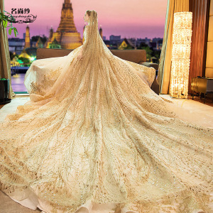 同款2021新娘头纱超仙闪闪星空奢华超长拖尾韩式结婚纱头纱8人付款