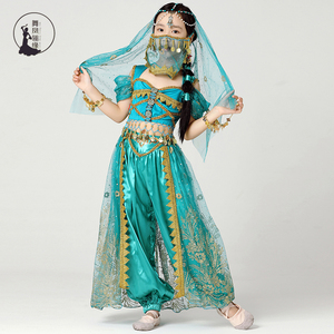 印度舞蹈服装女儿童六一新疆民族舞台演出服公主敦煌异域风情服装