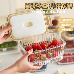 保鲜盒自带冰盒移动小冰箱保冷盒食品级便携外出冰格冷藏盒密封盒