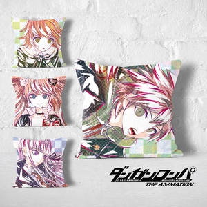 弹丸论破一代手绘风抱枕靠垫周边江之岛盾子腐川冬子苗木诚黑白熊