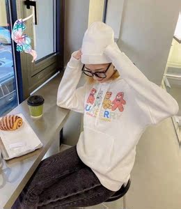 burberry巴宝莉 21fw 新款秋冬彩虹四只小熊宽松连帽男上衣女卫衣