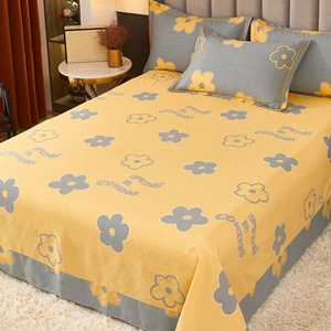 加厚纯棉床单单件全棉圆角花边被单1.5米1.8m2.0床单子垫单防滑