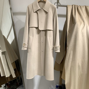 韩国 东大门n28双面羊绒大衣2021年冬季纯色过膝羊毛外套长款