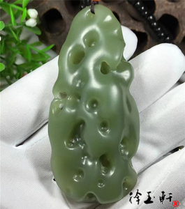 择玉轩天然玉石岫岩玉雕析木绿老玉花太湖石手把件把玩收藏品包邮