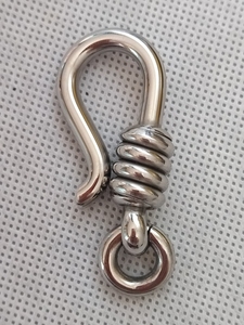 316不锈钢手工张力锁紧钥匙扣(螺旋式锁珠和子弹头锁珠）