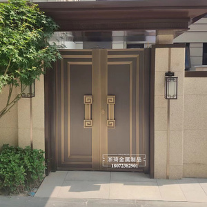 庭院栅栏门家用花园入户门单开门别墅小门侧门铜大门农村室外定制