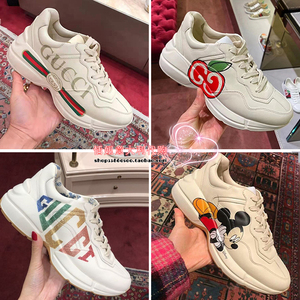 gucci古驰女鞋老爹鞋古琦经典印花联名米奇哆啦a梦古奇运动鞋男鞋