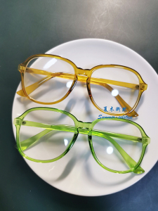 【夏木.淅然】高级彩色透明塑料框架大脸眼镜欧美小众冷淡风ins