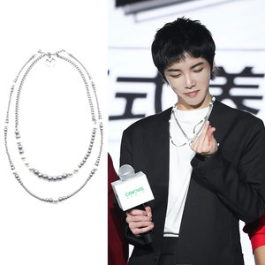 华晨宇同款蜘蛛钛钢珍珠项链套装花花火星男女个性choker锁骨链潮