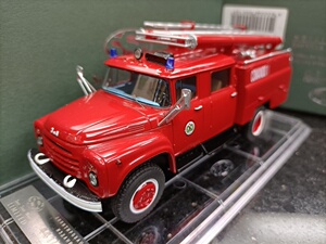 ssm 1/43 吉尔俄罗斯苏联合金云梯消防车卡车模型 zil-130 ac-40