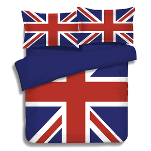 英伦风床上四件套1.8m米字旗国旗被套1.5米床单蓝色宿舍1.2三件套