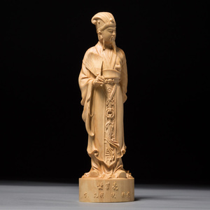 黄杨木雕摆件 创意居家装饰雕刻工艺品手把件三国人物诸葛亮孔明