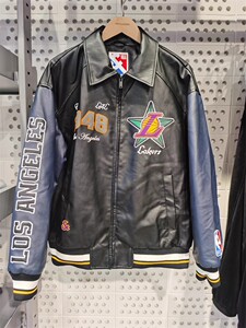 杰克琼斯秋冬潮流nba联名湖人队字母夹克外套棉服上衣222409079