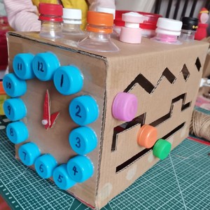 游戏百宝箱 幼儿园手工 益智 多功能 教玩具 认识钟表 滑动轨道