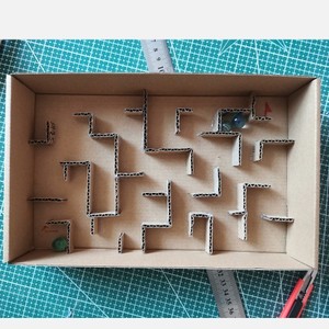 滚珠迷宫益智游戏 专注力训练 幼儿园手工diy玩教具成品 旧物利用