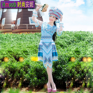 hmoob安妮子云南文山苗族服装女装短款帽子头饰民族风衣服少数