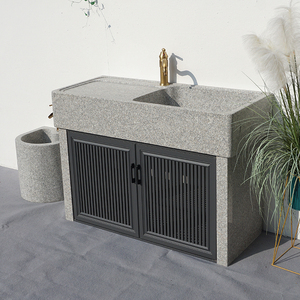 天然石头洗衣池室外大理石水槽户外庭院花岗岩花园家用洗手池台盆