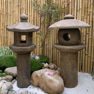 石灯笼庭院日式枯山水仿古青石头灯户外花园电石灯中式景观石灯