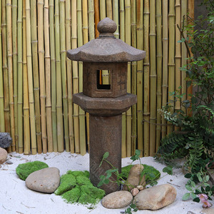石灯笼庭院日式枯山水仿古青石头灯户外花园电石灯中式景观石灯