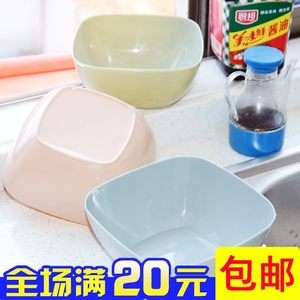 家用塑料无毒方形果盘沙拉碗饭碗汤碗面碗日式甜品水果四方碗