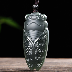 新疆和田玉知了玉吊坠 男女士款玉蝉玉坠玉石玉挂坠玉牌