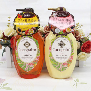 日本进口可可佳人cocopalm无硅油洗发水 蓬松 洗发露 护发素600ml