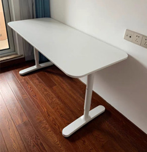 宜家贝肯特调节升降书桌白色电脑办公桌学生书桌西安袋鼠国内代购