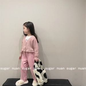 糖糖麻麻 童装2022韩国版秋新款女童宝宝洋气甜美开衫毛衣外套