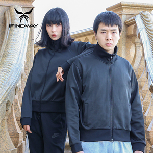 健身教练工作服男女冬季运动长袖立领修身速干训练服夹克外套定制